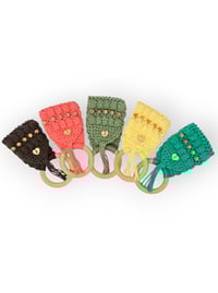 Image 1 of Boho Crochet Towel Ring Holder 