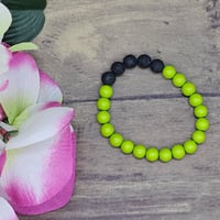 Image 3 of Light Green Lava Bead Bracelet 