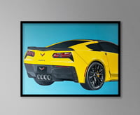 Corvette C7 Original Wood Painting