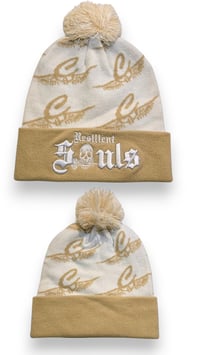 Image 3 of Tan & White "Resilient Souls" Beanie 
