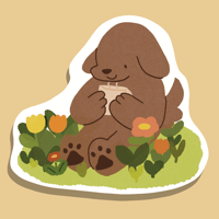 Image 1 of Sitting in Flowers Sticker