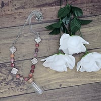 Image 3 of Orange Agate Owl Charm Jar Necklace 