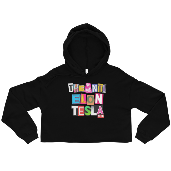 Anti-Elon Tesla Club Cropped Hoodie