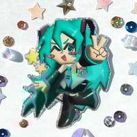 Image 1 of HOLO GLITTER MIKU STICKER