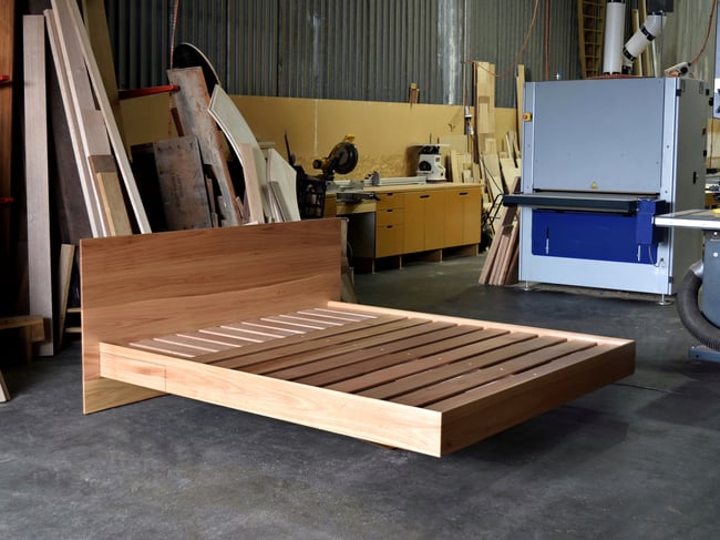 FLOATING BED WITH HEADBOARD