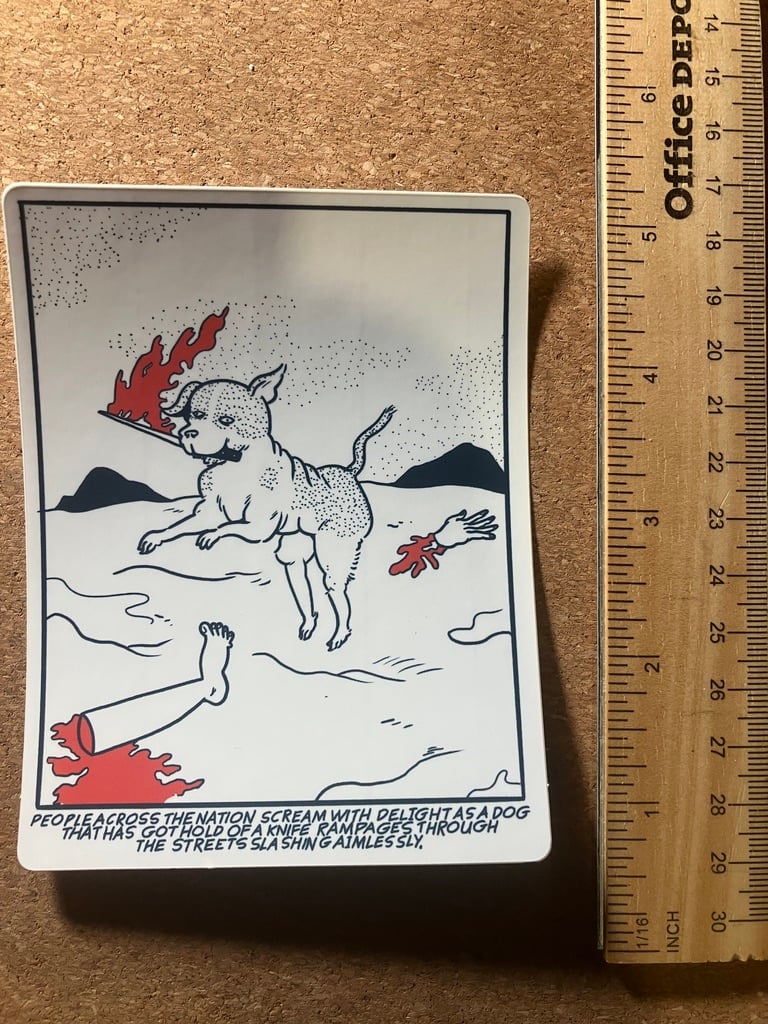 Image of knife dog sticker