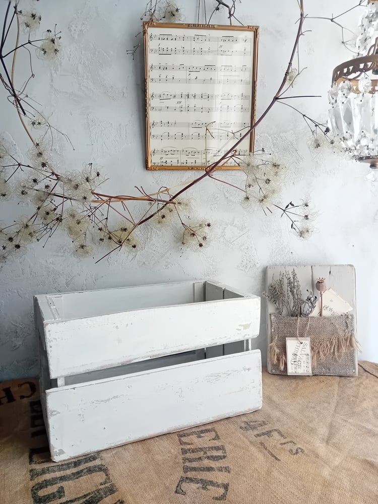 Image of Handmade Vintage Timber Rustic Country Painted Crate Storage Box