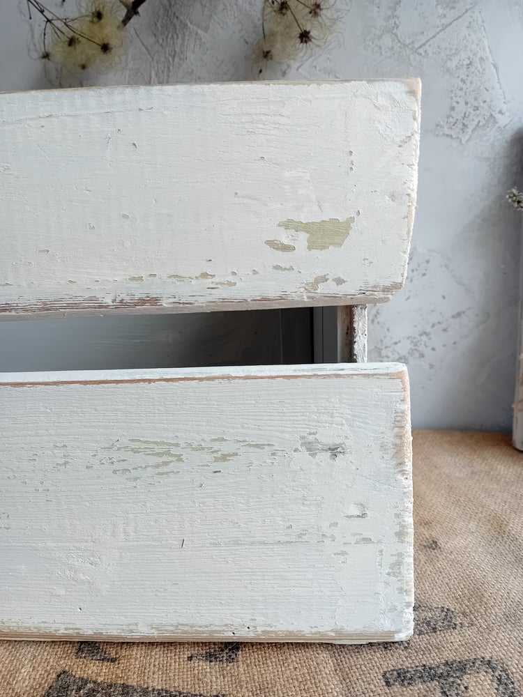Image of Handmade Vintage Timber Rustic Country Painted Crate Storage Box