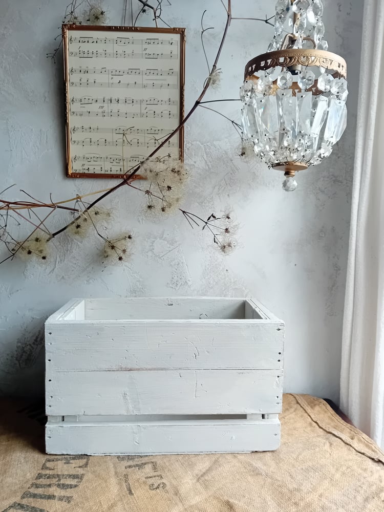 Image of Handmade Vintage Timber Rustic Country Painted Crate Storage Box