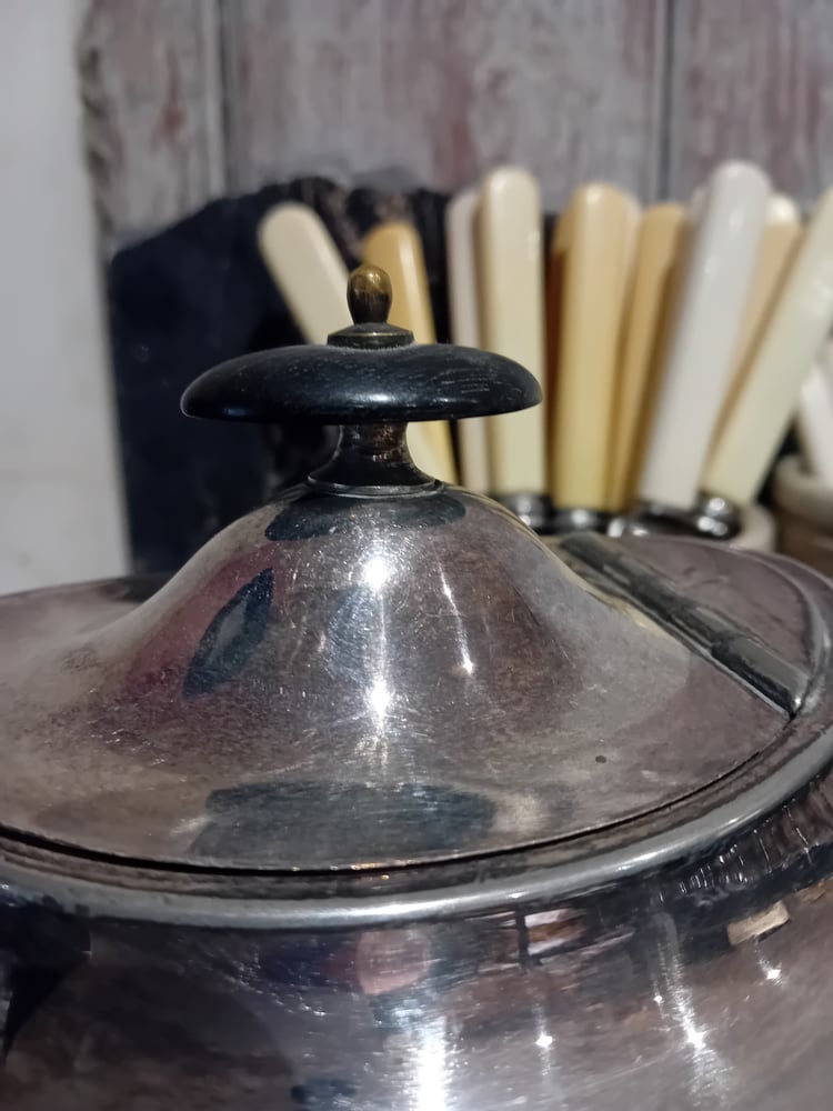 Image of Antique Silver Tea Pot Georgian Style Country House Decor
