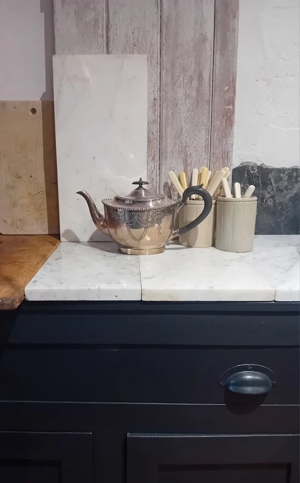 Image of Antique Silver Tea Pot Georgian Style Country House Decor