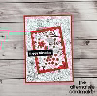 Birthday Card - Red florals