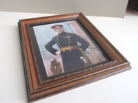 Image 6 of Antique Military Portrait Art Print, Major General A Fitzroy Hart, in Vintage Wooden Frame 