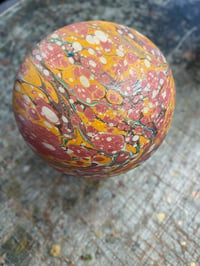 Image 3 of Hand Marbled one-of-a-kind Wooden Marbled Toadstool No.1 