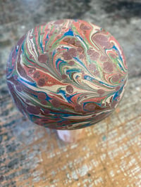 Image 3 of Hand Marbled one-of-a-kind Wooden Marbled Toadstool No.4