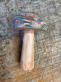 Image 6 of Hand Marbled one-of-a-kind Wooden Marbled Toadstool No.4