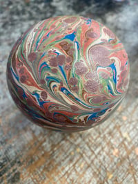 Image 5 of Hand Marbled one-of-a-kind Wooden Marbled Toadstool No.4