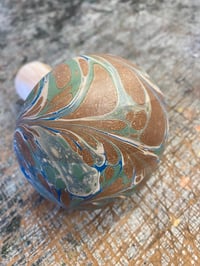 Image 3 of Hand Marbled one-of-a-kind Wooden Marbled Toadstool No.5