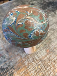 Image 4 of Hand Marbled one-of-a-kind Wooden Marbled Toadstool No.5