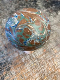 Image 1 of Hand Marbled one-of-a-kind Wooden Marbled Toadstool No.5