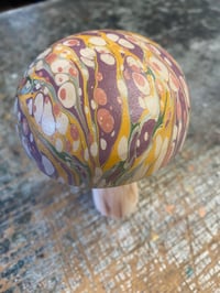 Image 2 of Hand Marbled one-of-a-kind Wooden Marbled Toadstool No.6