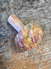 Image 1 of Hand Marbled one-of-a-kind Wooden Marbled Toadstool No.6