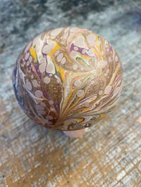 Image 4 of Hand Marbled one-of-a-kind Wooden Marbled Toadstool No.8