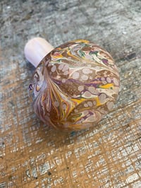 Image 3 of Hand Marbled one-of-a-kind Wooden Marbled Toadstool No.8