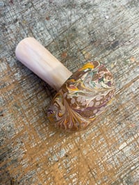 Image 1 of Hand Marbled one-of-a-kind Wooden Marbled Toadstool No.8