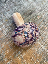 Image 1 of Hand Marbled one-of-a-kind Wooden Marbled Toadstool No.9