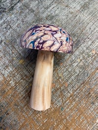 Image 3 of Hand Marbled one-of-a-kind Wooden Marbled Toadstool No.9