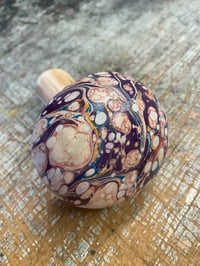 Image 5 of Hand Marbled one-of-a-kind Wooden Marbled Toadstool No.9