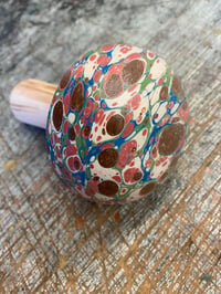 Image 1 of Hand Marbled one-of-a-kind Wooden Marbled Toadstool No.10