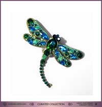 Image 2 of Blue & Green Dragonfly Brooch ┃ Nature Lover’s Jewelry ┃ Curated Collection Piece