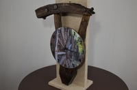 Image 2 of Vintage Country Wagon Wheel Clock, Authentic Weathered Wood, #599