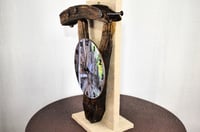 Image 3 of Vintage Country Wagon Wheel Clock, Authentic Weathered Wood, #599