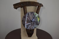 Image 4 of Vintage Country Wagon Wheel Clock, Authentic Weathered Wood, #599