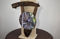Image 5 of Vintage Country Wagon Wheel Clock, Authentic Weathered Wood, #599