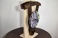 Image 7 of Vintage Country Wagon Wheel Clock, Authentic Weathered Wood, #599