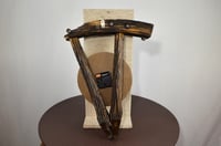 Image 9 of Vintage Country Wagon Wheel Clock, Authentic Weathered Wood, #599