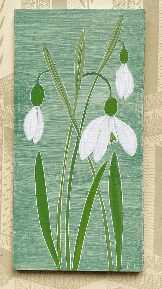 Image of Small Snowdrop Painting (O)