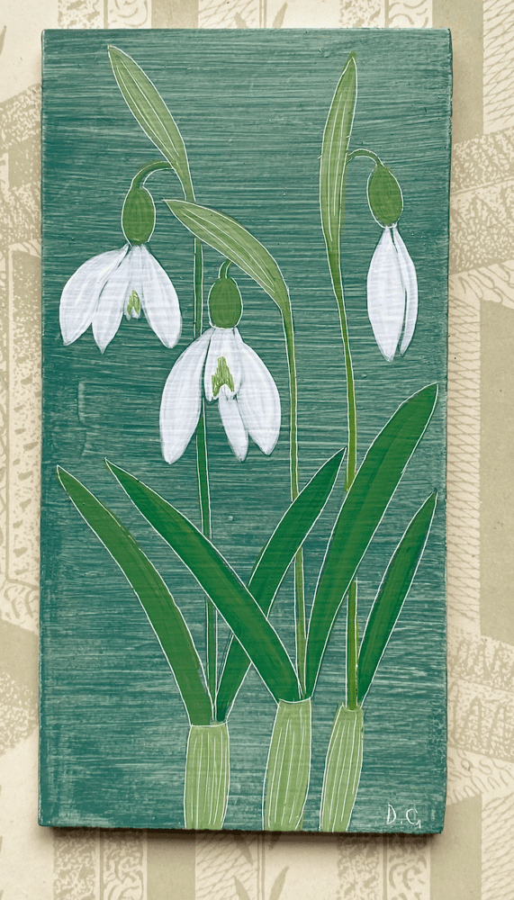 Image of Small Snowdrop Painting (Q)