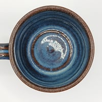 Image 4 of Chunky rippled mug. Blue