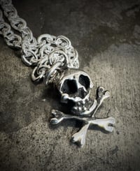 Image 2 of Skull & Crossbones Charm Pendant 
