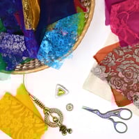 Image 5 of Lace Organza Chiffon Vibrant Fabric Mix
