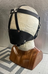 Image 4 of Bondage Leather Head Harness Panel Gag Version #4