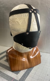 Image 5 of Bondage Leather Head Harness Panel Gag Version #4