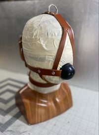 Image 4 of Leather Training Harness Gag - Version 2 (Brown Leather)