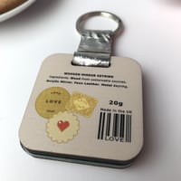 Image 5 of Personalised Pocket Mirror Keyring for Mum's - Vintage Biscuit Tin Design