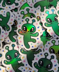 Image 1 of Little Alien - Set of 2 -  Holographic Sticker